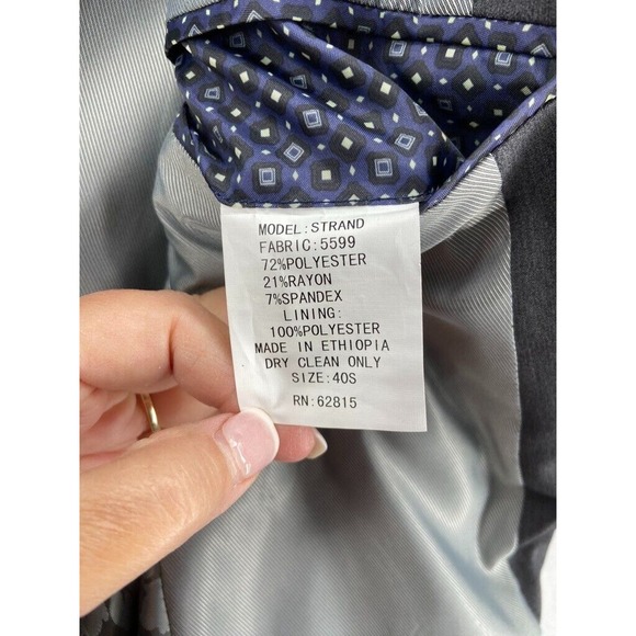 NWT The‎ Savile Row Company Blazer Jacket Mens Sz 40S Gray Heather Single Breast - Picture 13 of 14